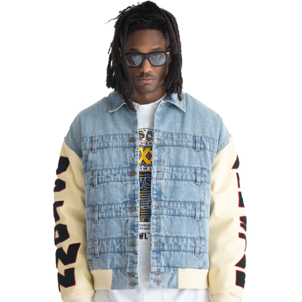 Denim Varsity Jacket (Blue)